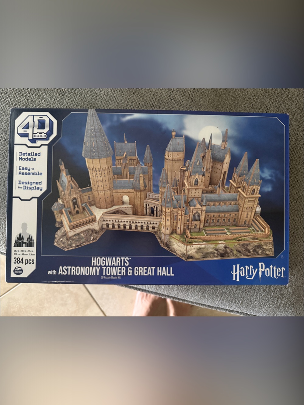 Harry Potter 4D Puzzles Hogwarts Astronomy Tower & Great Hall Model - Blue/Tan